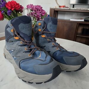 Men's HOKA Anacapa Hiking Boots, Blue & Grey